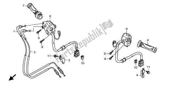 Tutte le parti per il Interruttore E Cavo del Honda VFR 1200 FA 2010