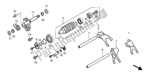 Todas las partes para Tambor De Cambio De Marchas de Honda CBF 1000A 2006