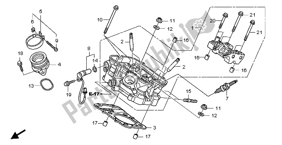 Tutte le parti per il Testata Posteriore del Honda NSA 700A 2009