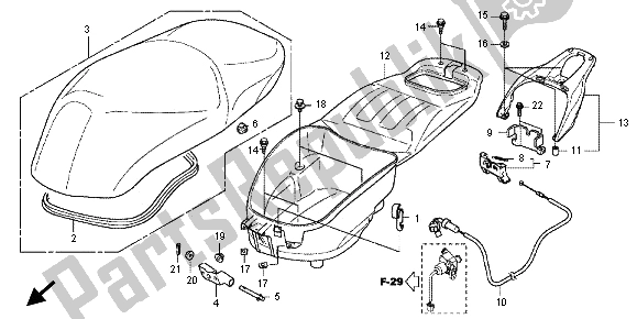 Todas las partes para Asiento Y Caja De Equipaje de Honda SH 300R 2012