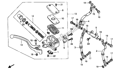 Todas las partes para Fr. Cilindro Maestro Del Freno de Honda PC 800 1989