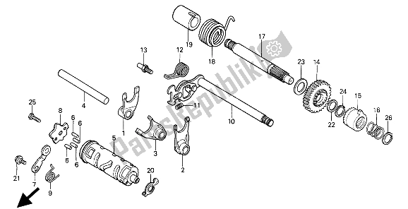 Todas las partes para Tambor De Cambio De Marchas de Honda XR 80R 1994