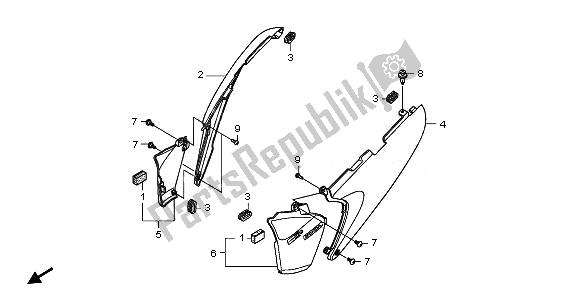 All parts for the Side Cover of the Honda XL 700 VA Transalp 2010