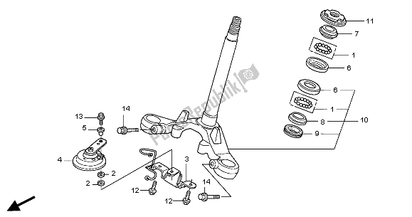 Todas las partes para Vástago De Dirección de Honda CBR 125 RS 2005