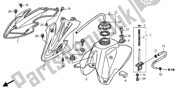 All parts for the Fuel Tank of the Honda CRF 50F 2014