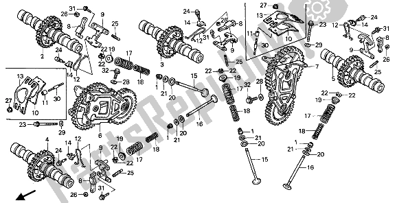 Tutte le parti per il Albero A Camme E Valvola del Honda VFR 750F 1986