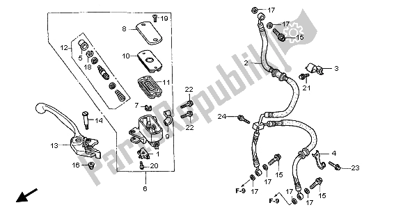 Tutte le parti per il Fr. Pompa Freno del Honda CBR 600F 2003