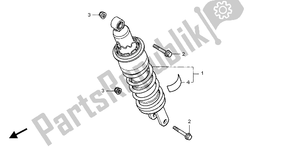 All parts for the Rear Cushion of the Honda CB 600F Hornet 2006