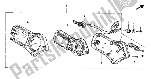 Alle onderdelen voor de Meter (mph) van de Honda CBR 600F 2001