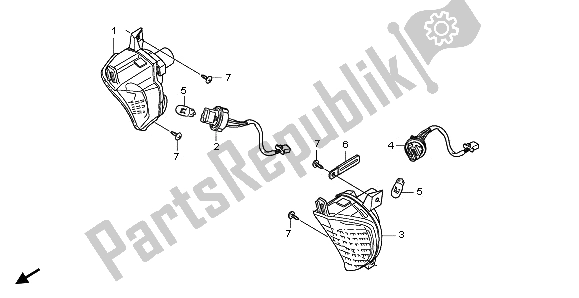 All parts for the Front Winker of the Honda NSS 250S 2009