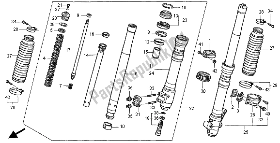 Tutte le parti per il Forcella Anteriore del Honda XR 250R 1996