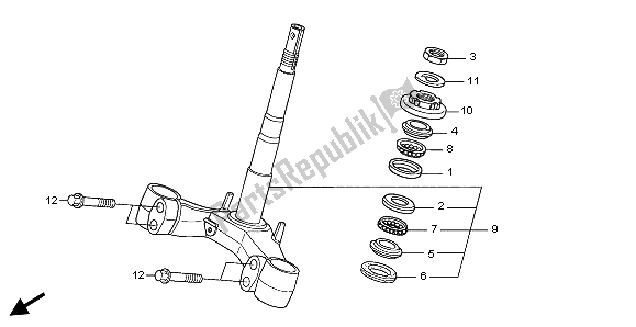 All parts for the Steering Stem of the Honda FES 125 2006