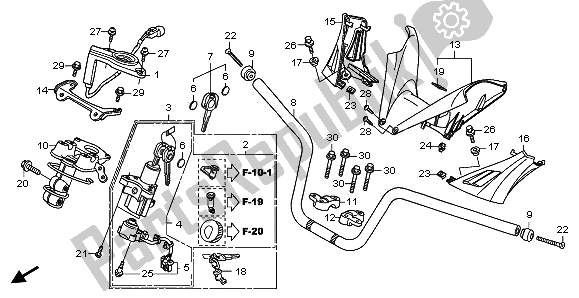 Tutte le parti per il Manico Per Tubo E Coperchio Per Maniglia del Honda FJS 400A 2010