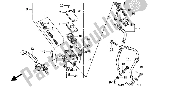 Toutes les pièces pour le Maître-cylindre De Frein Avant du Honda CBF 600N 2010