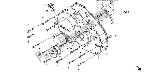 All parts for the Right Crankcase Cover of the Honda VFR 800 2007