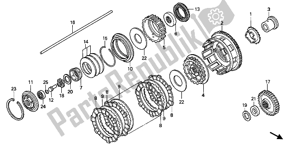 All parts for the Clutch of the Honda VFR 400R3 1990