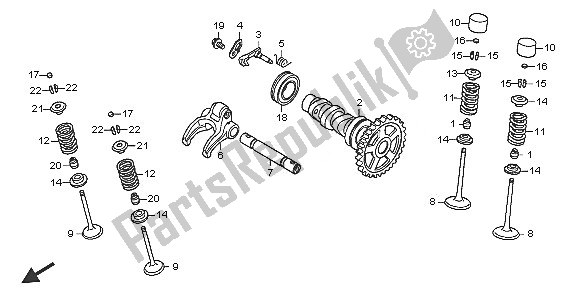 Todas las partes para árbol De Levas Y Válvula de Honda CRF 250R 2005