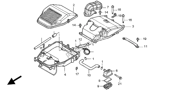 All parts for the Air Cleaner of the Honda VF 750C 1997