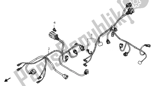 All parts for the Sub Harness of the Honda NSA 700A 2008