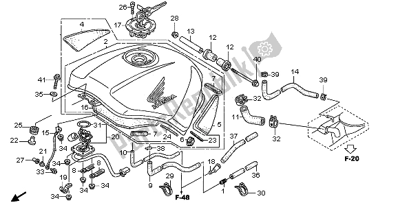 Tutte le parti per il Serbatoio Di Carburante del Honda ST 1300A 2009