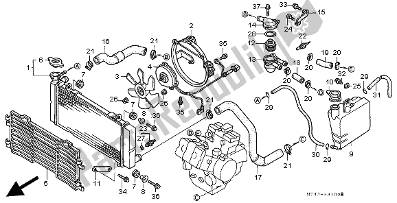 Alle onderdelen voor de Radiator van de Honda VFR 750F 1997