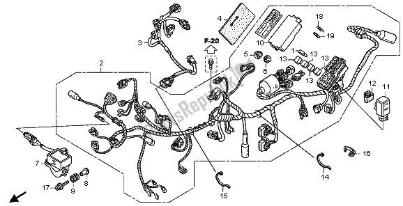 Tutte le parti per il Cablaggio del Honda XL 700V Transalp 2008