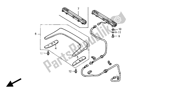 All parts for the High Mount Stop Light of the Honda GL 1500 SE 2000