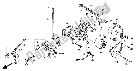 All parts for the Select Lever of the Honda TRX 500 FA Fourtrax Foreman Rubican 2009