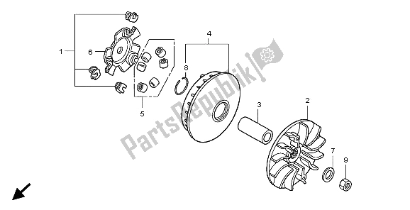 Toutes les pièces pour le Visage D'entraînement du Honda SH 125 2009