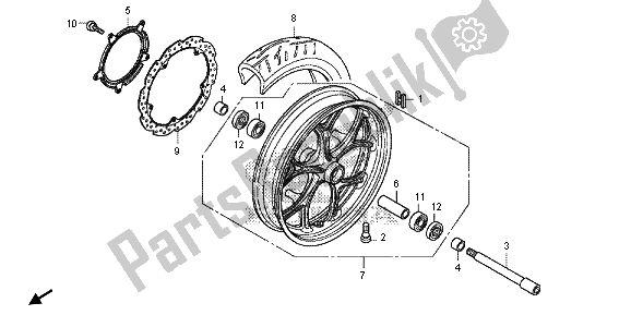 All parts for the Front Wheel of the Honda NC 700 SD 2013