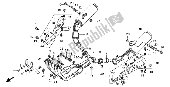 Todas las partes para Silenciador De Escape de Honda CBR 1000F 1997