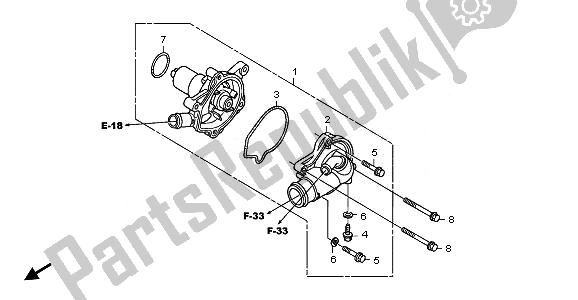 All parts for the Water Pump of the Honda XL 700 VA Transalp 2010