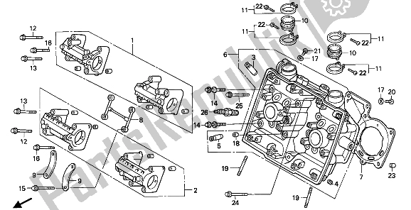 Tutte le parti per il Testata (anteriore) del Honda VFR 400R3 1990