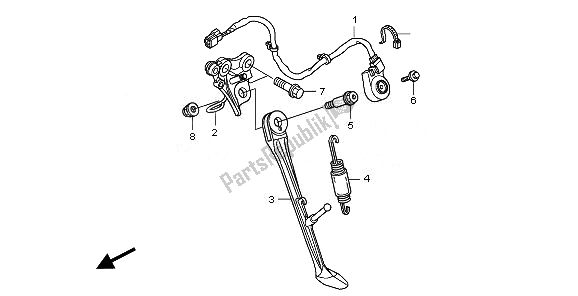 All parts for the Stand of the Honda VFR 1200F 2011