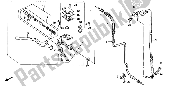 Wszystkie części do Fr. G?ówny Cylinder Hamulca Honda NX 250 1989