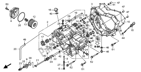 All parts for the Front Crankcase Cover of the Honda TRX 420 FA Fourtrax Rancher AT 2010