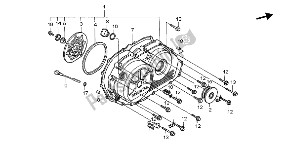 Tutte le parti per il Coperchio Carter Destro del Honda VFR 750F 1996