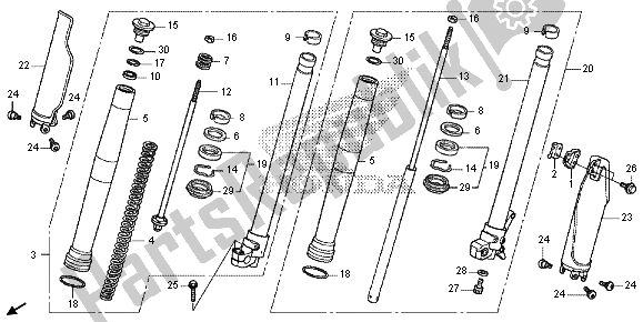 All parts for the Front Fork of the Honda CRF 250L 2013