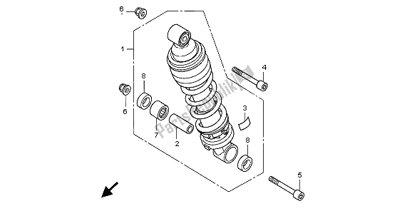 All parts for the Rear Cushion of the Honda CB 600 FA Hornet 2009