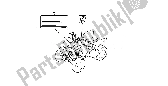 Todas las partes para Etiqueta De Precaución de Honda TRX 250X 2010