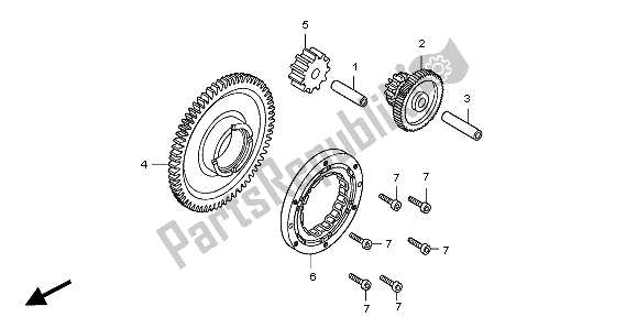 All parts for the Starting Clutch of the Honda CB 1300A 2007
