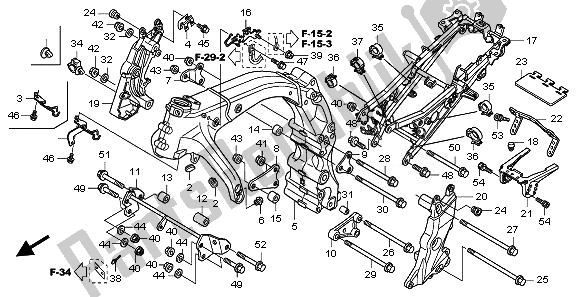 All parts for the Frame Body of the Honda CBF 600S 2008