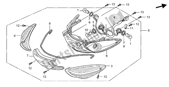 Todas las partes para Luz De Combinación Trasera de Honda SH 150R 2008