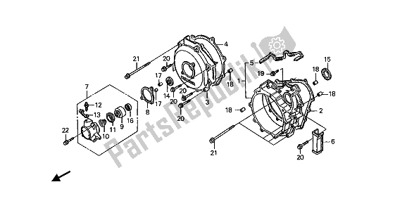 All parts for the Clutch Cover of the Honda ST 1100 1992