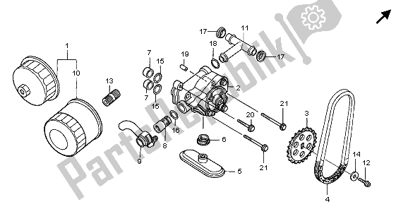 Toutes les pièces pour le Filtre à Huile Et Pompe à Huile du Honda XL 650V Transalp 2006