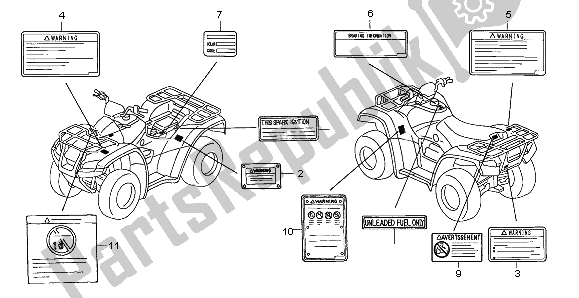 All parts for the Caution Label of the Honda TRX 650 FA Fourtrax Rincon 2004