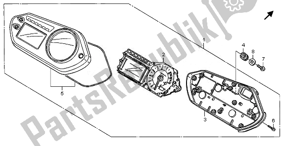 All parts for the Meter (mph) of the Honda XL 700 VA Transalp 2008