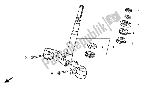 Tutte le parti per il Gambo Dello Sterzo del Honda FJS 400A 2011