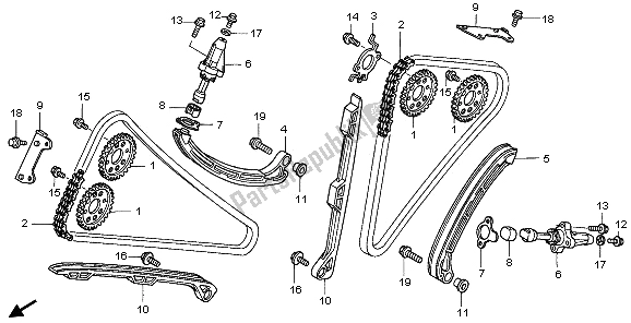 Tutte le parti per il Catena A Camme E Tenditore del Honda VFR 800A 2006