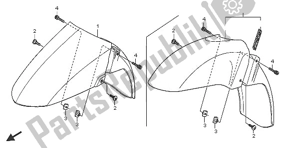 Todas las partes para Guardabarros Delantero de Honda FES 125 2005